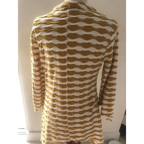 Adorn Women's Large Tunic Shirt  Asymmetrical Hem Cotton Spandex Blend Yellow - Picture 4 of 9